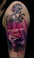 rose 3d tattoo and flowers