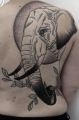 elephant tattoo on her back