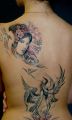 żurawie tatuaże na plecach i japonka