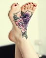 tattoo flowers on foot