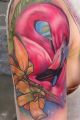 Flamingo shoulder tattoo