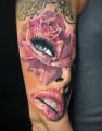 rose face tattoo