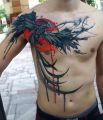 tattoo on chest - phoenix