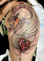 swan heart tattoo