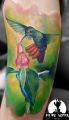 koliber na kwiatku - tatuaż