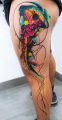 Jellyfish leg side tattoo
