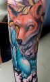 fox and bird tattoo