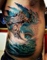 Poseidon With Trident Half Tattoos