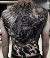 big owl tattoo on back