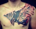 lion tattoo on chest for men