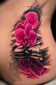 pink orchids tattoo