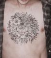flowers on chest
