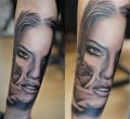 girl face as tattoo