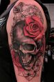 skull and rose tattoo for men