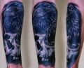 crow and skull tattoo