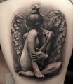 black grey angel tattoos