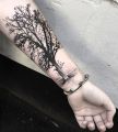 tatuaż na nadgarstku z drzewem