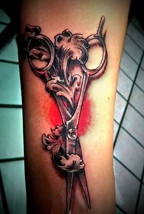 nożyczki tatuaż