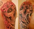 skulls flowers tattoos