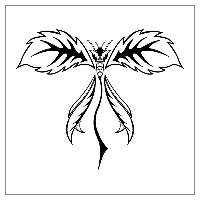 motyl ze skrzydłami w kształcie liści