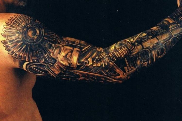 biomechanical arm tattoo 36