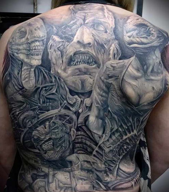 duże demony tatuaże na plecach