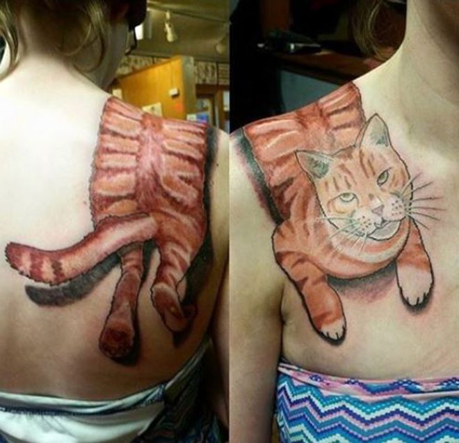 funny cat tattoo
