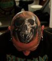 skull tattoo on head