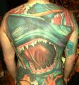 shark big tattoo on back