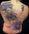 flowers tattoo on back for girl
