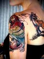 papuga i lis tatuaże dla kobiety