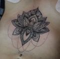 kwiatek symbol wzór tatuaż na brzuchu
