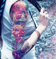 sleeve tattoo for girl - flowers