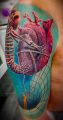 serce i szkielet 3d tatuaż