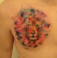 tatuaże lwy kolorowe